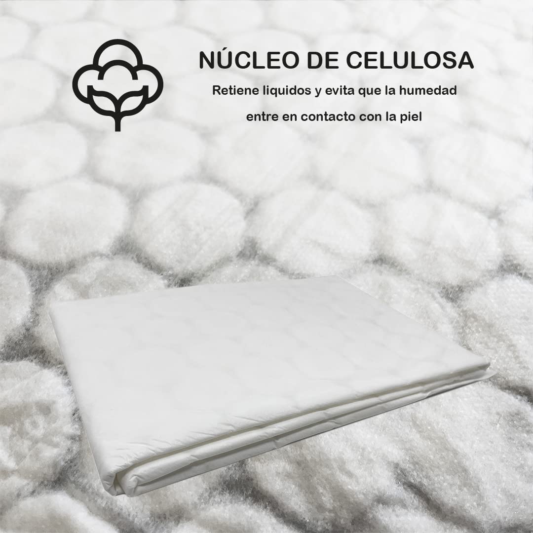 Protector de Cama Desechable para Adulto - 60 X 90 cm - 25 Unidades Blanco