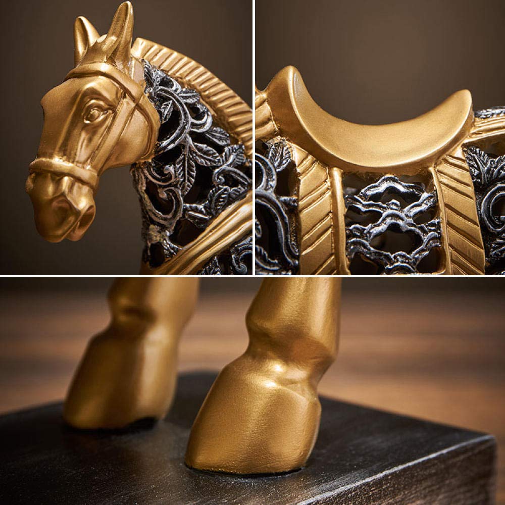 Amazon.co.jp: 装飾彫刻ヴィンテージ馬の彫刻中空馬像樹脂装飾工芸品