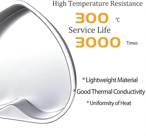 Miniatura 5 de Moldes para pasteles en forma de corazón, 2 unidades, 8 y 6 pulgadas, juego de moldes de aluminio profundo con parte inferior extraíble, herramienta