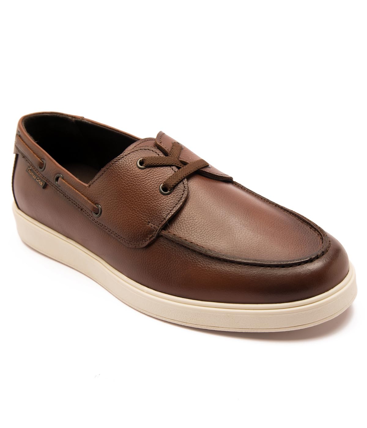 Premium Grain Leather Boat Shoes with Dual-Tone Finish and Comfort Features