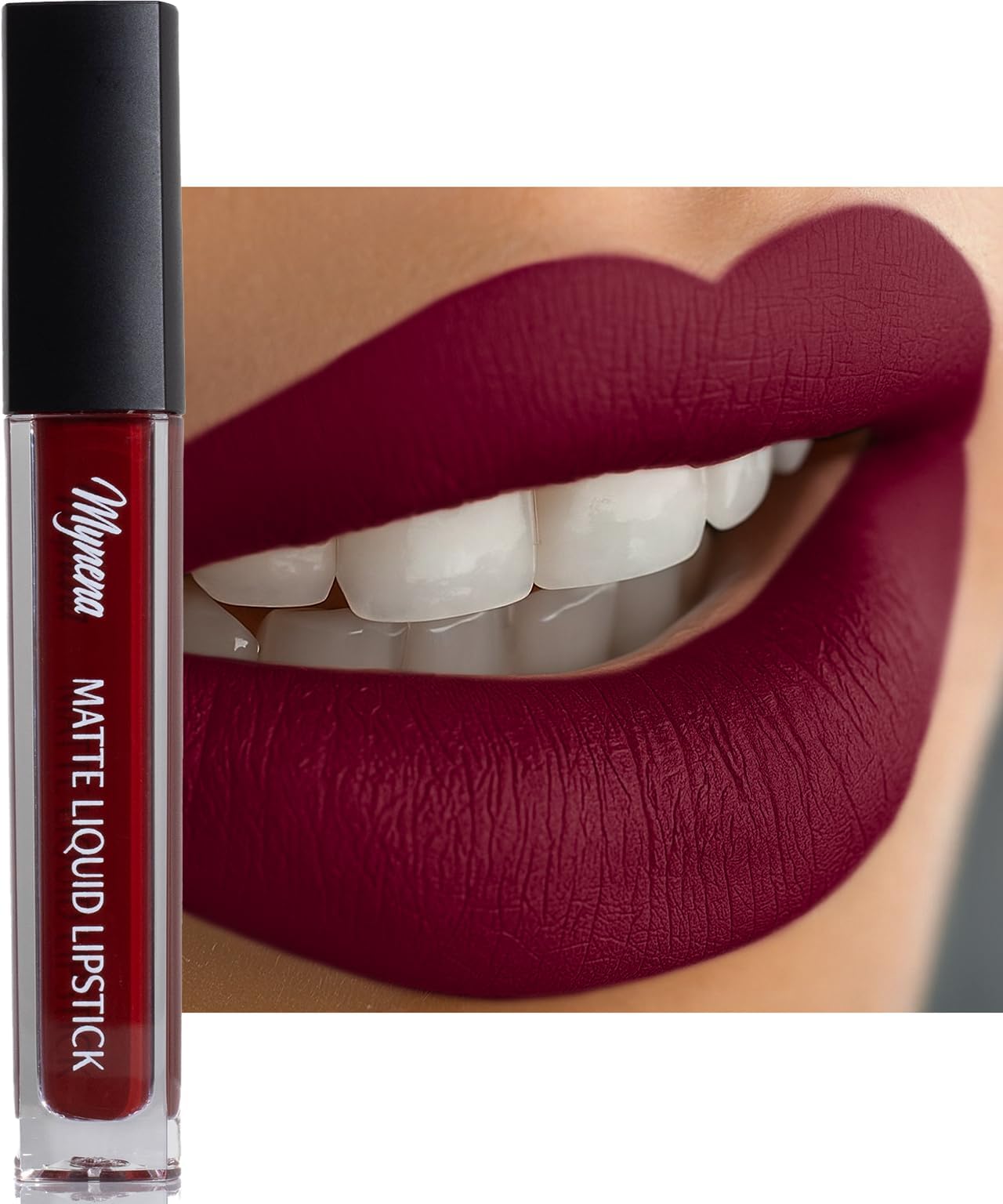 Burgundy Red Matte Lipstick Long Lasting Lightweight All-Day Wear Talc-Free Paraben-Free Cruelty-Free | Emma