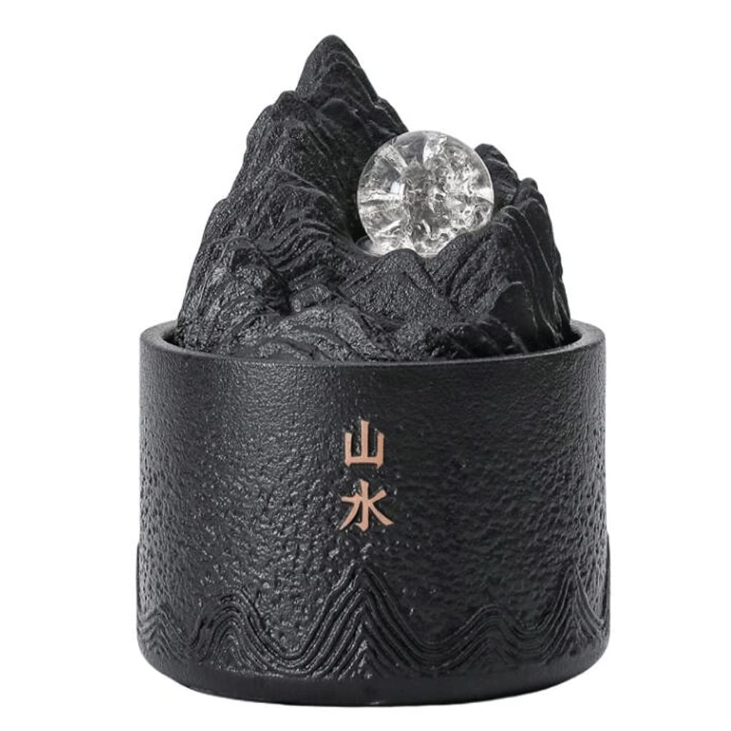 Fontaine de table USB noire avec lampe pour decoration de bureau de maison
