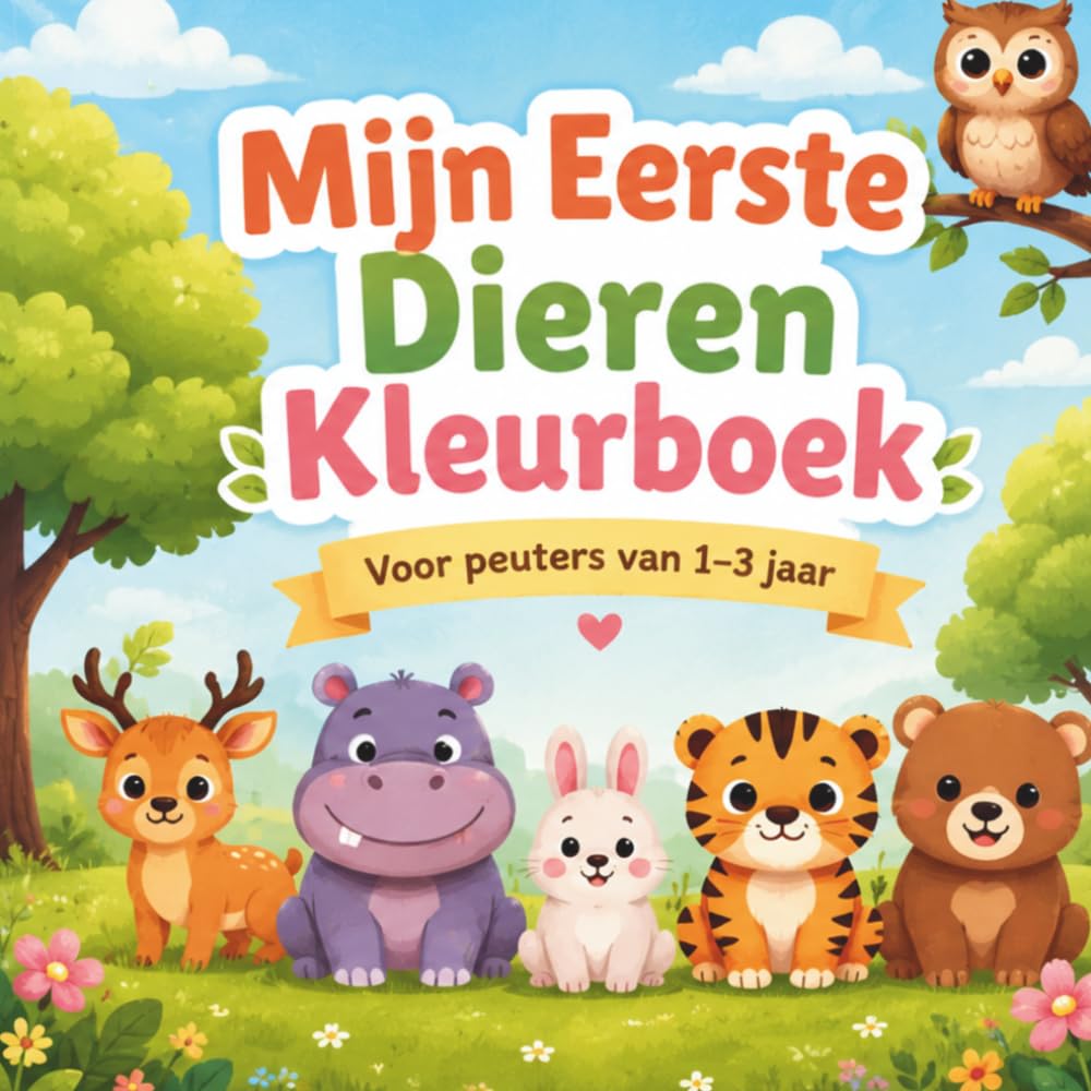 Mijn Eerste Dieren Kleurboek: Een eenvoudig kleurboek voor peuters van 1–3 jaar