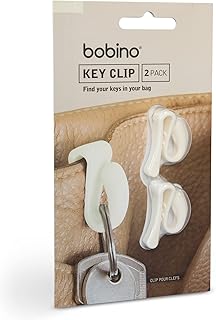Bobino | Key Clip | Clip On Key Holder | Key Hook for Bag | Key Clip for Purse | Key Holder for Keychain | Purse Accessories | Key Chain Hooks & Compact Key Holder | Key Hanger | 2 Pack Cream