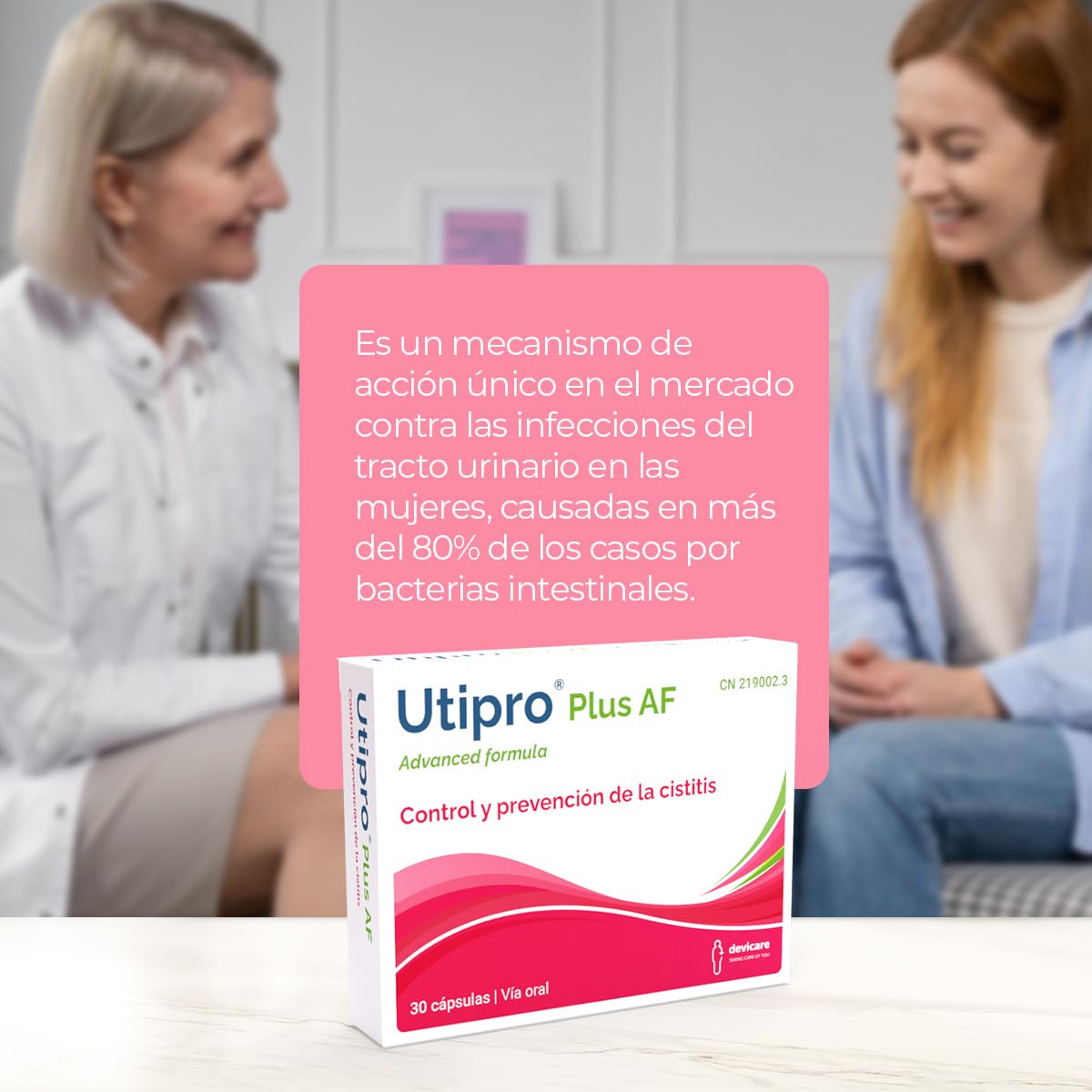 Utipro Plus AF - Tratamiento No Antibiótico - Control y Prevención de las Infecciones del Tracto Urinario – 30 cápsulas | Tratamiento no antibiótico. Ayuda al control y prevención de las infecciones del tracto urinario.