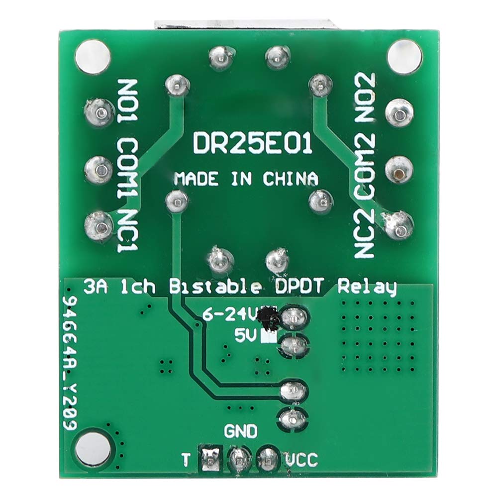 Placa del Módulo de Relé de Señal Placa de Relé Biestable de Doble Tiro Placa de Relé Biestable Voltaje de Entrada Versión de 24 V 12 V Opcional Para Accesorios de Computadoras Automotrices(Dc6-24V)