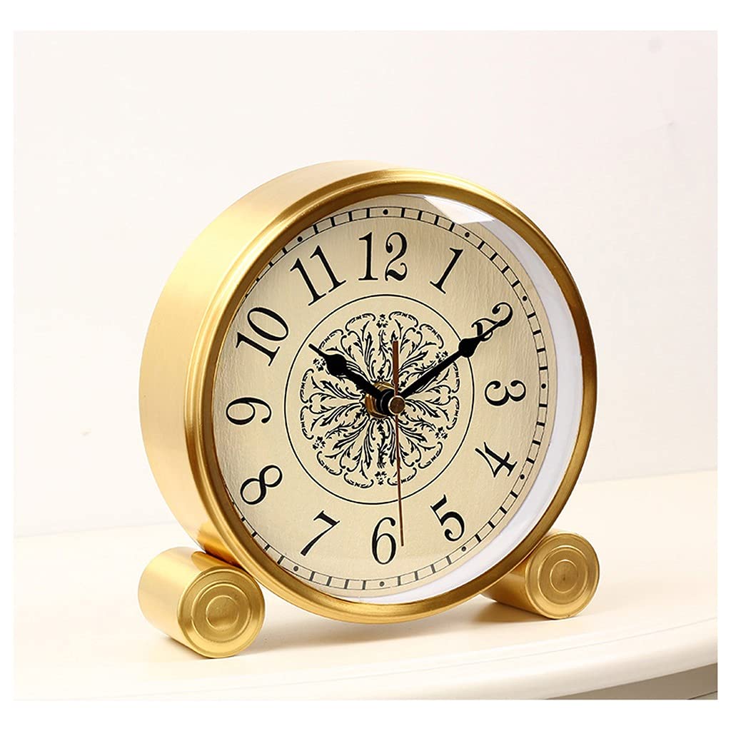 Reloj de mesa retro europeo para decorar salones elegantes con maquinaria de cuarzo silenciosa
