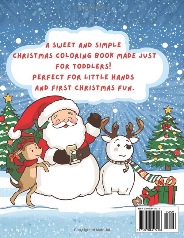 My First Christmas Coloring Book: A Toddler-Friendly Christmas Coloring Book for Ages 2–5 | Great Stocking Stuffer Gift | Easy Holiday Animal Coloring ... Book for Toddlers (Kids Holiday Books) image 3