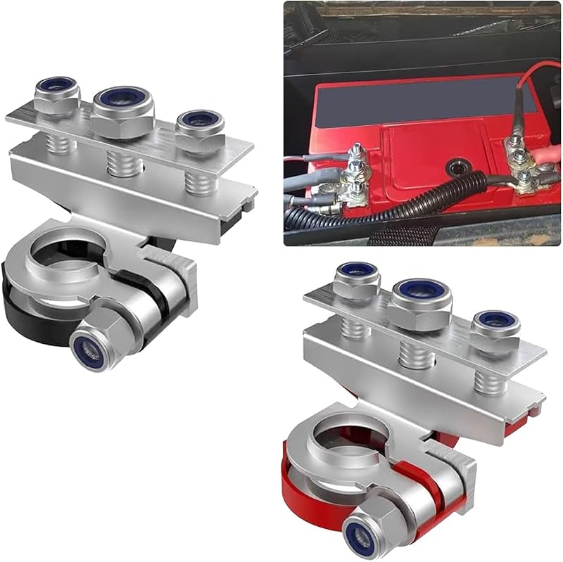 Kit de Terminais de Bateria UHANBUT 12 V com 3 Vias, Placa de Cobre e 3 Parafusos – 2 Unidades
