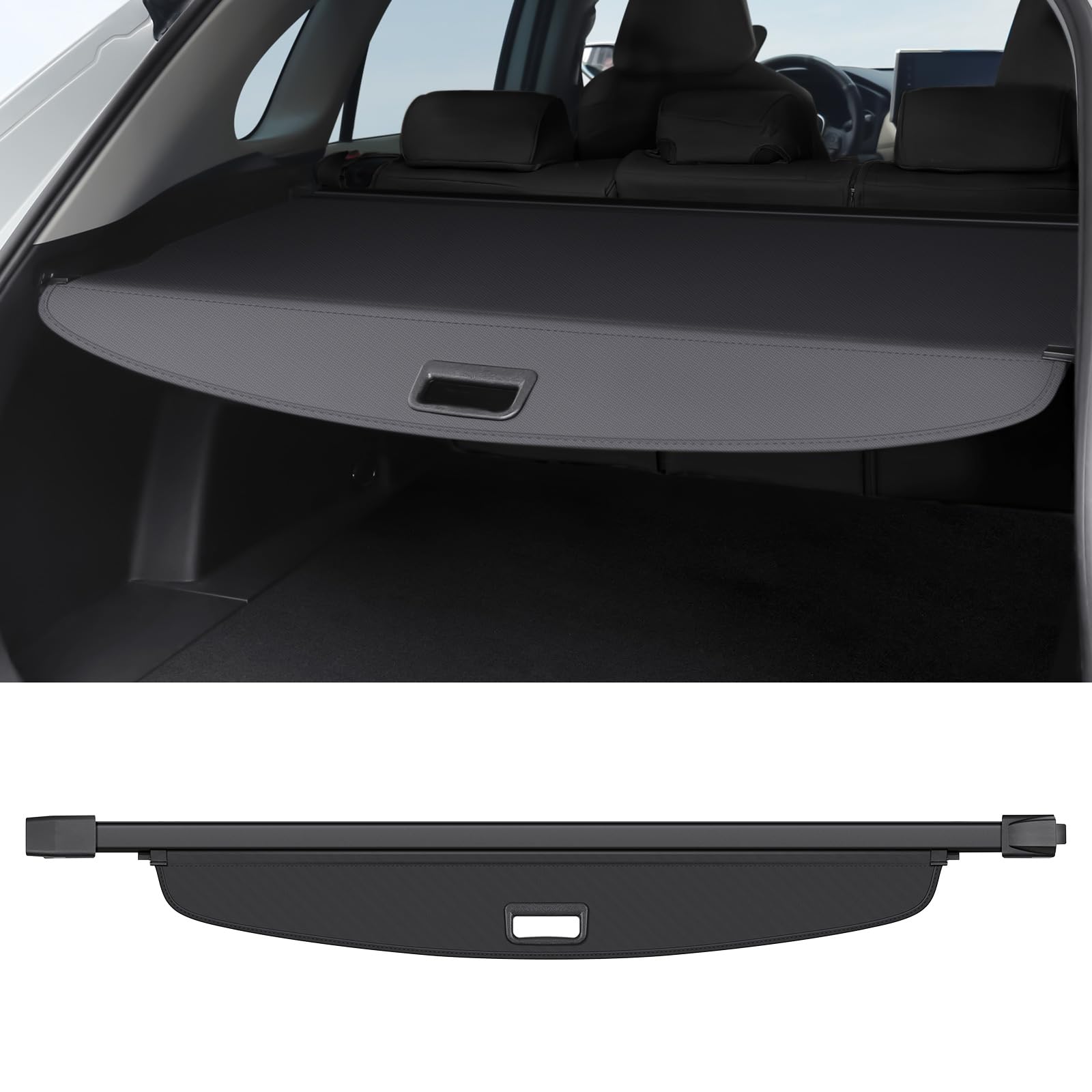 Cargo Cover Compatible with Jeep Grand Cherokee L 2021-2025 (3 Row; WL) Accessories Canvas Texture Retractable Trunk Cover Security Shield Luggage Privacy (Canvas)