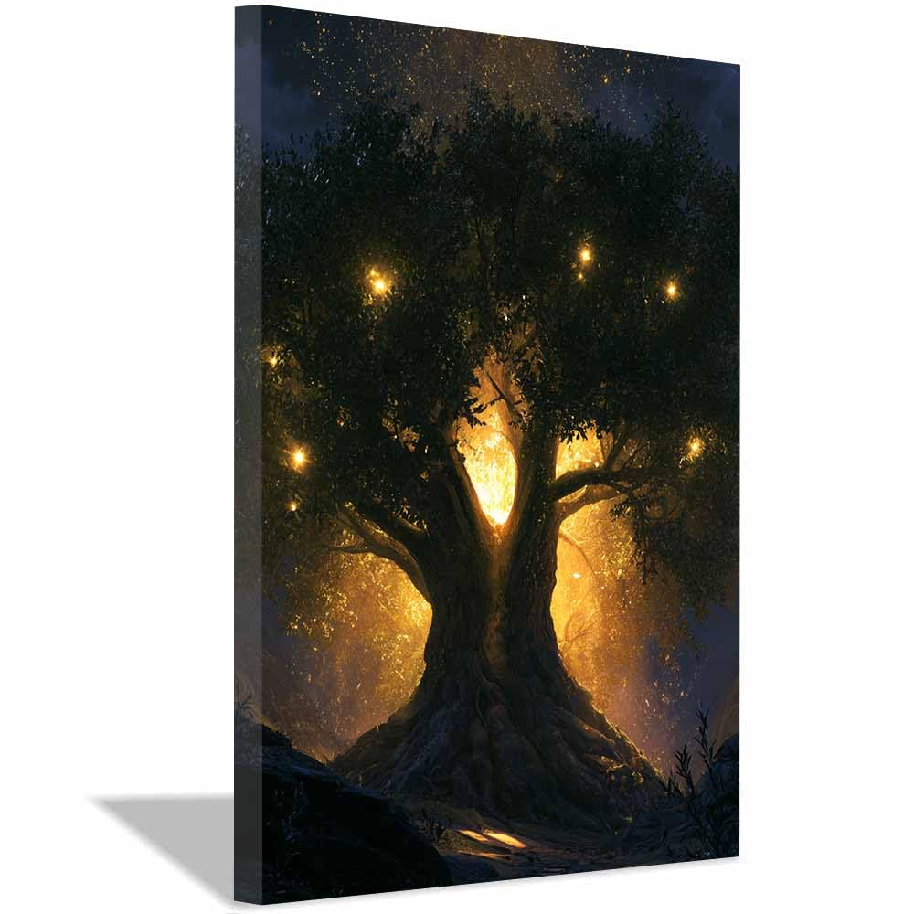 XENIOU Nature Wall Art Whitese Tree Relief Art art prints, decorative paintings, for Living Room Bedroom Office Home Wall Decor.(Multicolor)-70x100cm Framed