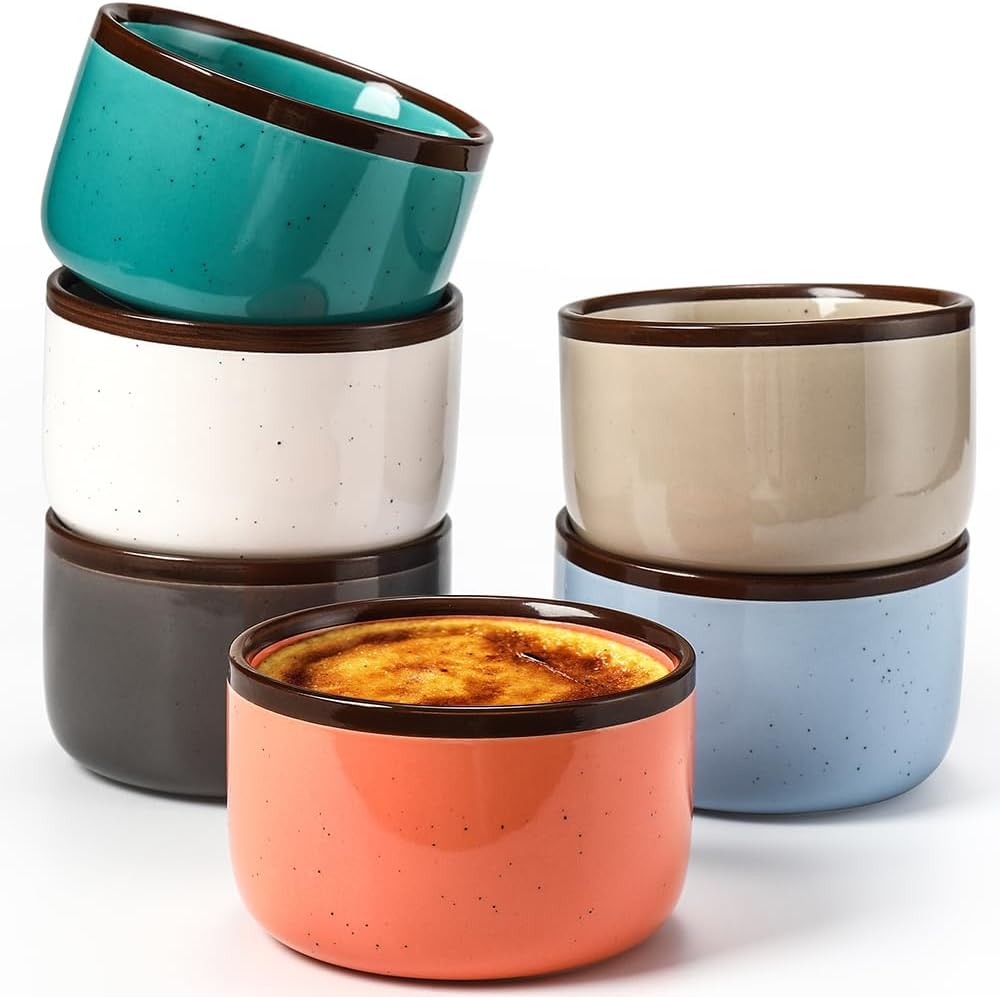 Ramekins 6 oz Ceramic Ramekins Oven Safe Creme Brulee