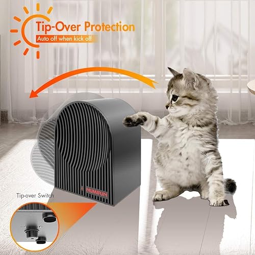 Vista 5 de Calentador de espacio pequeño para interiores, paquete de 2 calentadores pequeños, calentador personal debajo del escritorio, calentador eléctrico