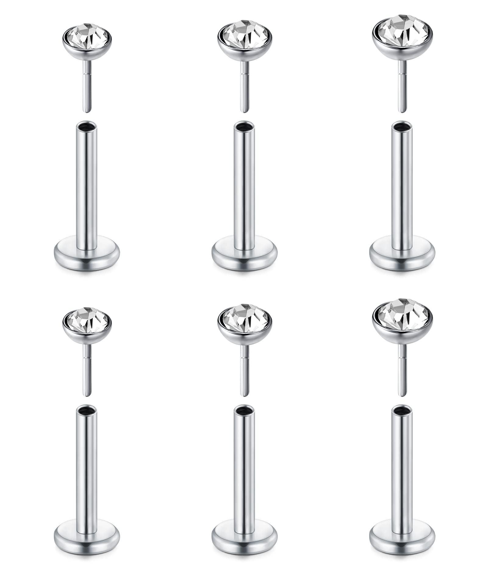 Mayhoop 20G Piercing Nariz Studs Acero Inoxidable Nariz Studs para Mujeres Hombres en Forma de L y Espiral con Opalina y CZ Ball