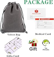 Vista 5 de Pulsera personalizada de identificación de alerta médica para hombres, pulsera de acero inoxidable grabada con láser, identificación de emergencia