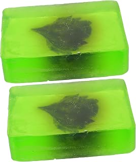 FRCOLOR 2piezas Jabón Artesanal De Esencial De Artemisa Suave Limpieza Facial y Corporal Hidratante y Práctico Para Baño y Cuidado Piel Color Verde