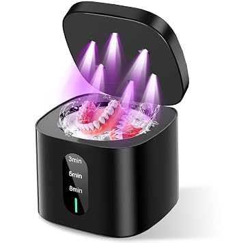 2026 New Ultrasonic Retainer Cleaner Machine 45kHz Retainer Cleaner with Digital Timer & 3 Modes, 200ML Large Capacity Ultrasonic Cleaner for Dentures, Night Guards, Braces, Aligner, Jewelry Black
