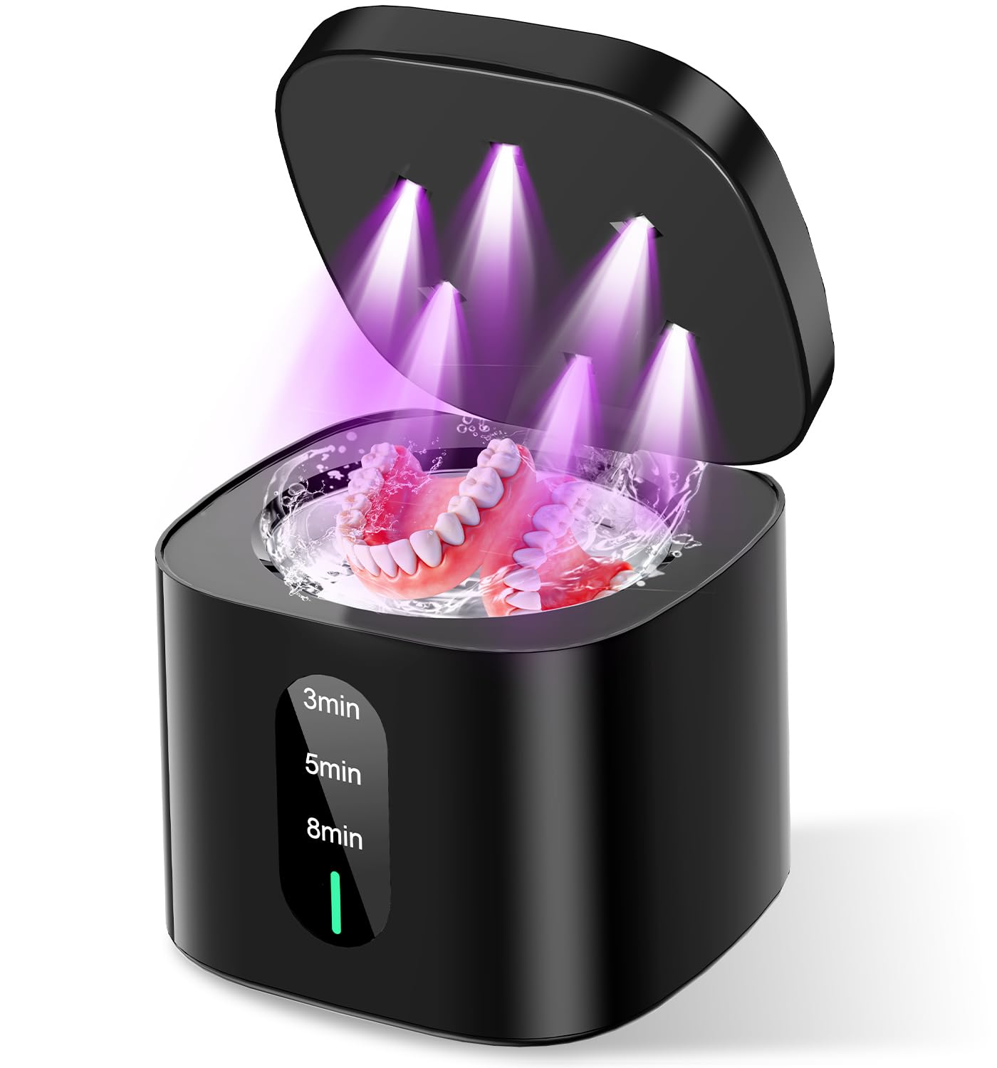 Nettoyeur à ultrasons amélioré, nettoyeur de prothèses dentaires 45 kHz avec minuterie numérique, nettoyeur à ultrasons de 200 ml pour appareils dentaires, garde-nuit, aligneur, brosse à dents, bijoux
