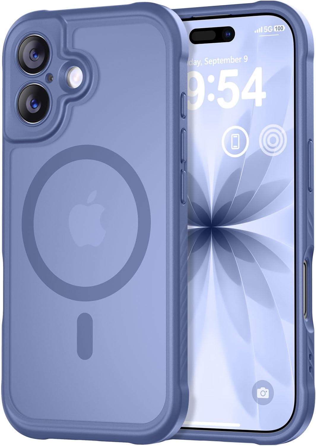 thomo magnetic for iphone 17 case, [compatible with magsafe] [full camera protection] translucent matte military grade shockproof with anti-fingerprint phone cover 2025, lavender grey lavender grey iphone 17 6.3 inch