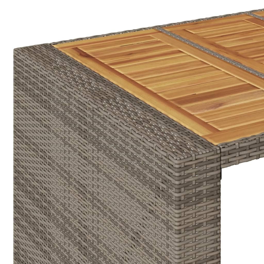 vidaXL Table de Bar de Jardin et Dessus en Bois Acacia résine tressée