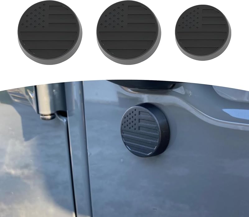 Tampas protetoras para fechadura de porta dawfall com bandeira americana para Jeep Wrangler JK JL JT Gladiator – 3 unidades