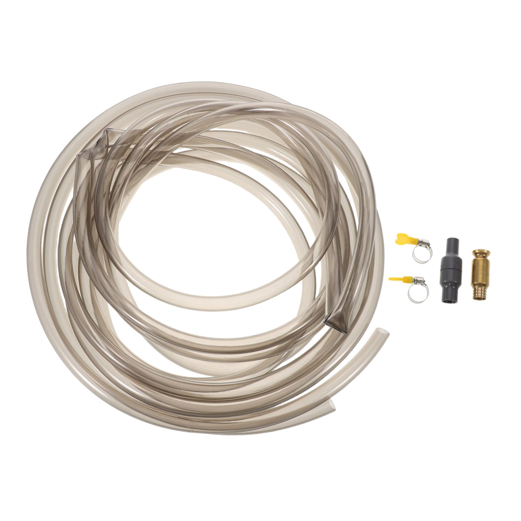 Aquarium Siphonschlauch 5m mit PVC Reduzierstück und Schlauchschelle Kieswaschsauger für Süß und Meerwasseraquarien Manuelles Wasserwechsel und Reinigungsset
