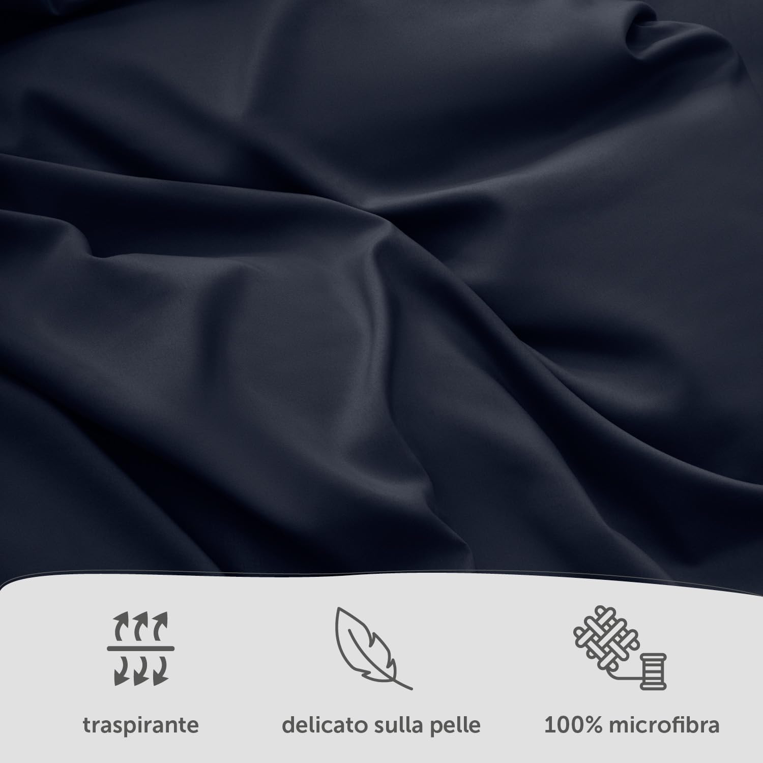 Blumtal Copripiumino Matrimoniale 240x220 e Federe 50x80 - Set di Lenzuola in microfibra extra morbida certificata Oeko-Tex, Set Copripiumino Matrimoniale con 2 Federe - 3 pezzi - Blu Oceano