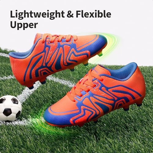 DREAM PAIRS Boys Girls Soccer Cleats Youth Firm Groud Baseball Cleats Sport Athletic Outdoor Trainning Football Shoes for Little/Big Kid2