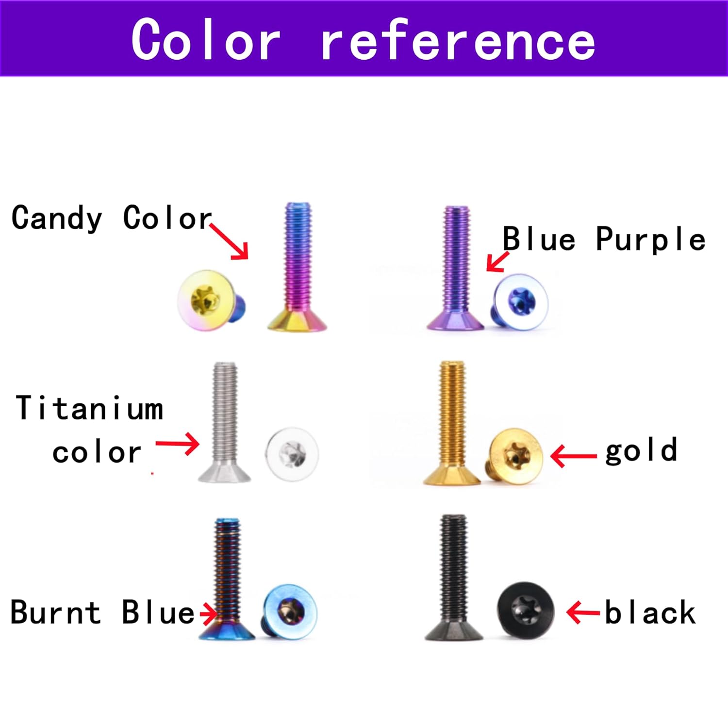 GR5 (Ti-6Al-4V) Titanium Alloy Countersunk Screws Flat Head Titanium Alloy Bolts 4 Pack M4 M5 M6 M8 (Blue Purple, M8x40mm=4pcs)