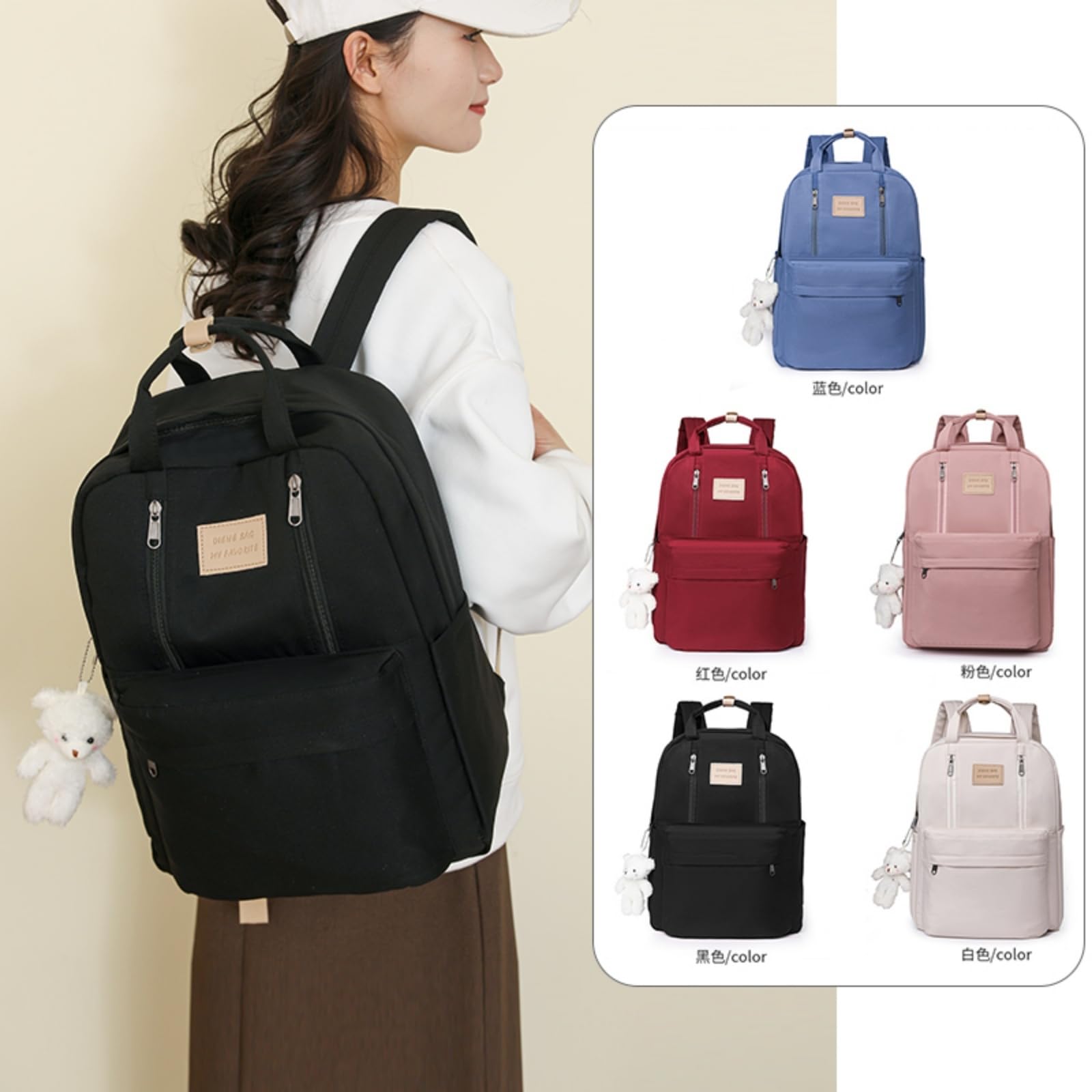 Mochila escolar Zaino Impermeabile per Ragazze Adolescenti, Borsa A Spalla Multi-Tasca di Moda, Ideale Scuola, Viaggi Giornalieri E Escursioni Casual