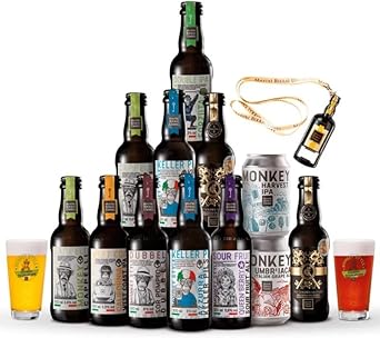 Mastri Birrai Umbri - Monkey Social Beer Box - A special box with 11 beers from our Monkey range (+ 2 Mastri Birrai Umbri glasses and an exclusive corkscrew)