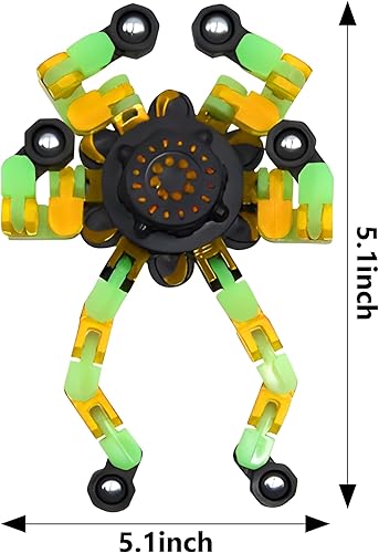 Miniatura 3 de Fidget Spinners, robot de cadena transformable para hacer tú mismo, que brilla en la oscuridad, juguete mecánico creativo para aliviar el estrés,