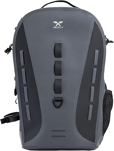 Mochila de pesca impermeable G2 con soporte para caña, válvula de aire inflable, correas acolchadas para la cintura y bucles para engranajes,