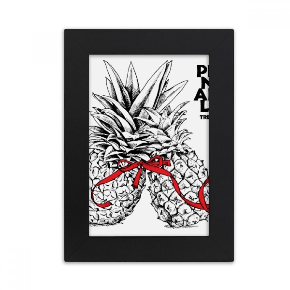 Cadre photo noir Ananas Couple Tendance 5X7 pouces avec peinture d'art multicolor
