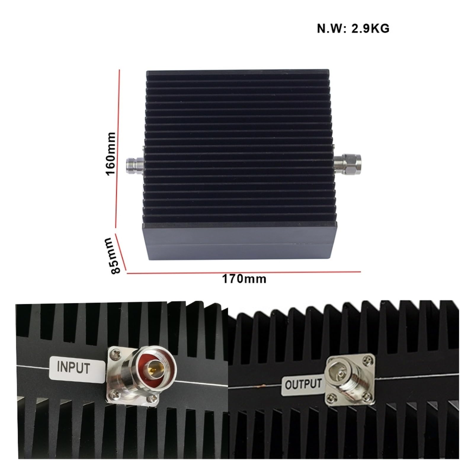 Attenuatore Fisso coassiale RF DC-3Ghz/4GHz 200W N Maschio-Femmina Attenuatori 1db, 3db, 5db, 6db, 10db, 20db, 30db, 40db, 50db(6dB,DC-4GHz)