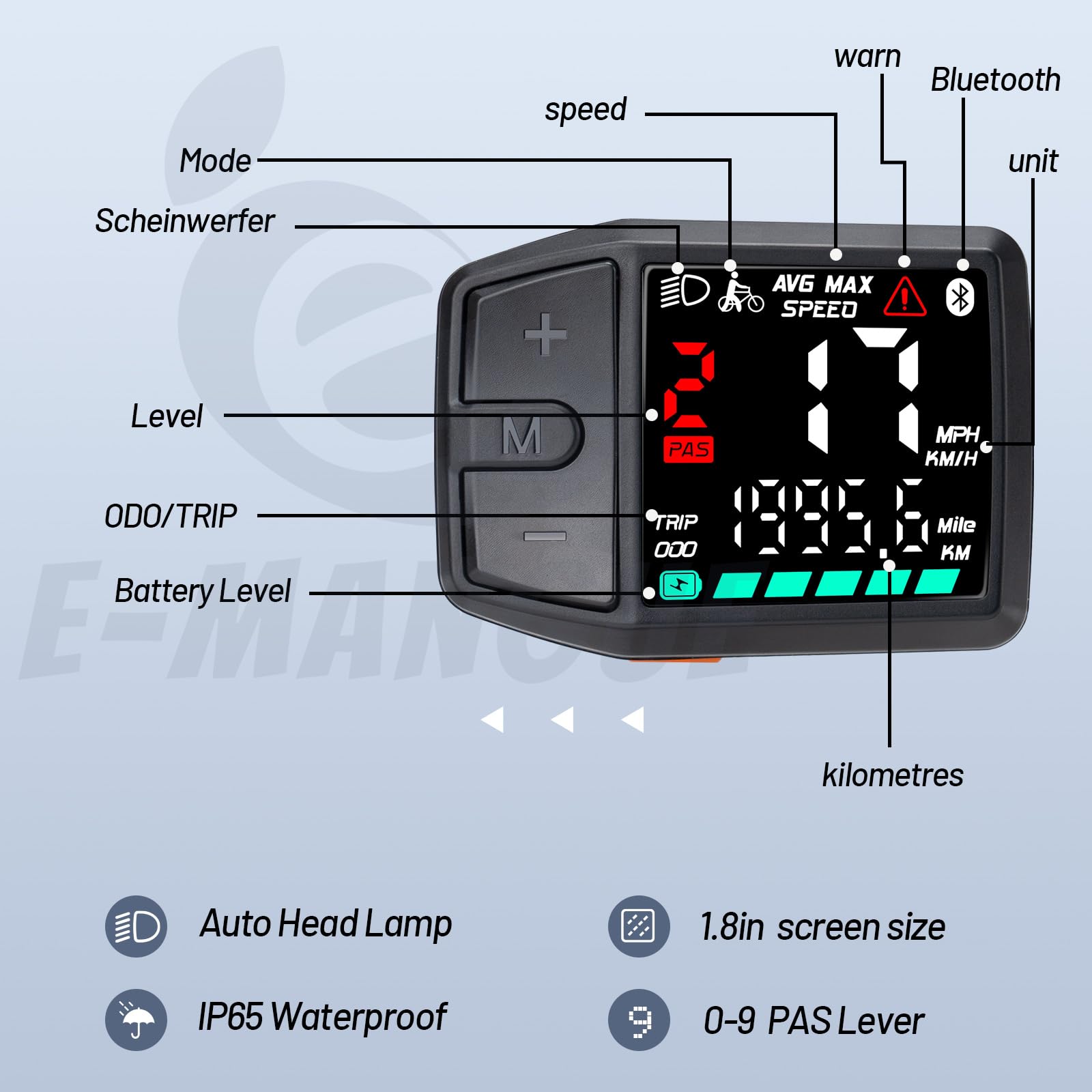 Farbiges LCD-Display für Bafang ittelotor BBS01 02HD eter BAFANG