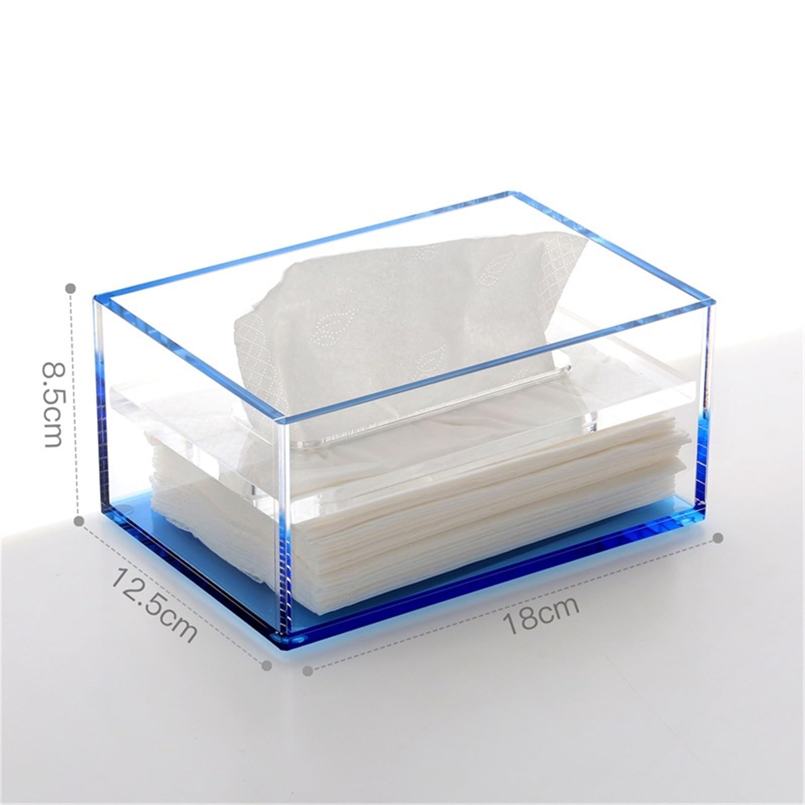 Organizador Decorativo Caja de pañuelos de acrílico Rectangular con Tapa for baño, Cocina, Dormitorio y Oficina.(Negro,Pequeño)
