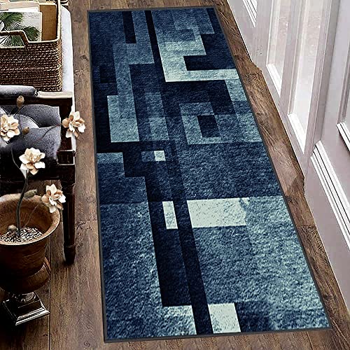 Alfombra de pasillo antideslizante azul marino lavable que soluciona resbalones en la entrada