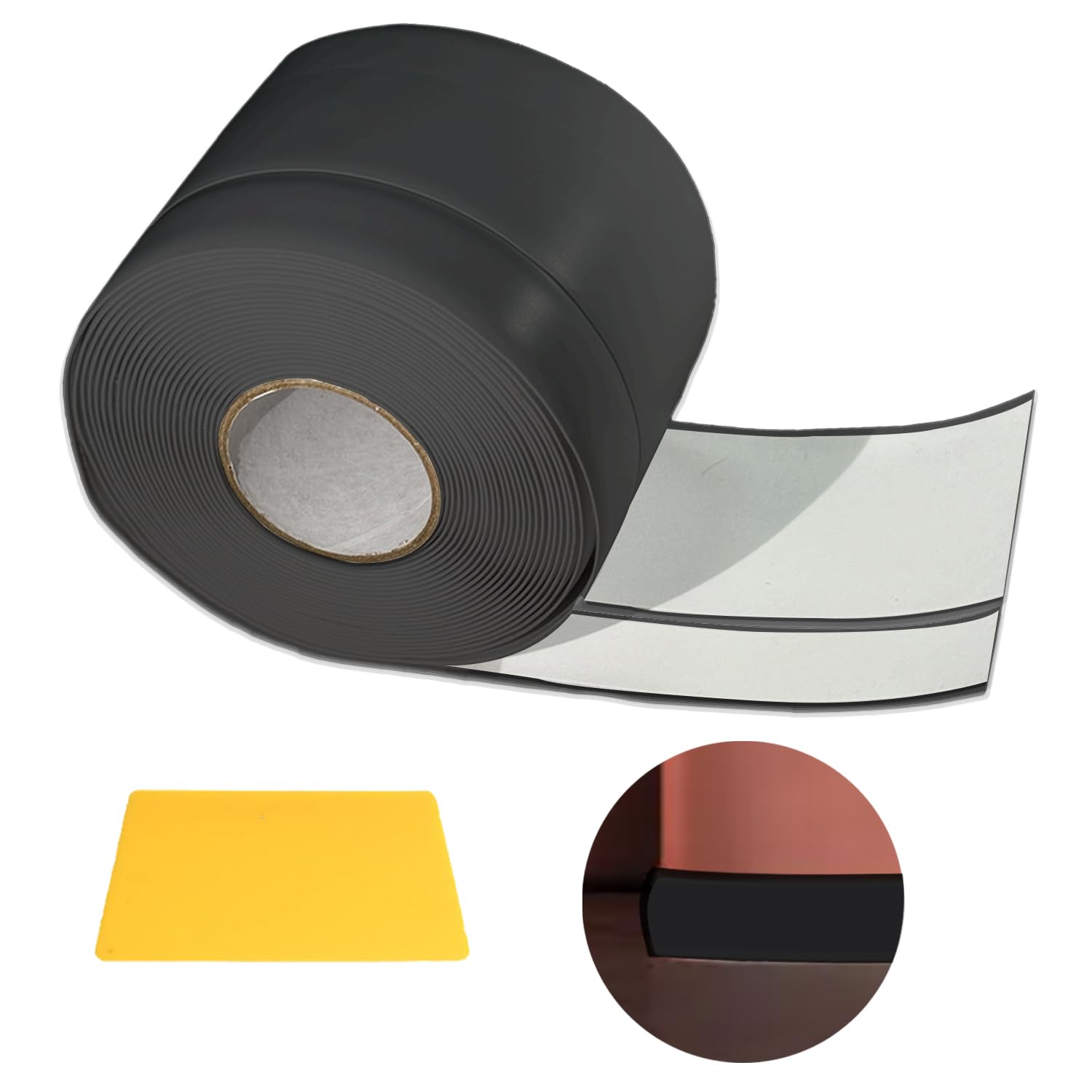 VCANIVR Weichsockelleiste Selbstklebend 6M, 50x20 mm PVC, Weichsockelleiste Flexibel für Küche und Bad