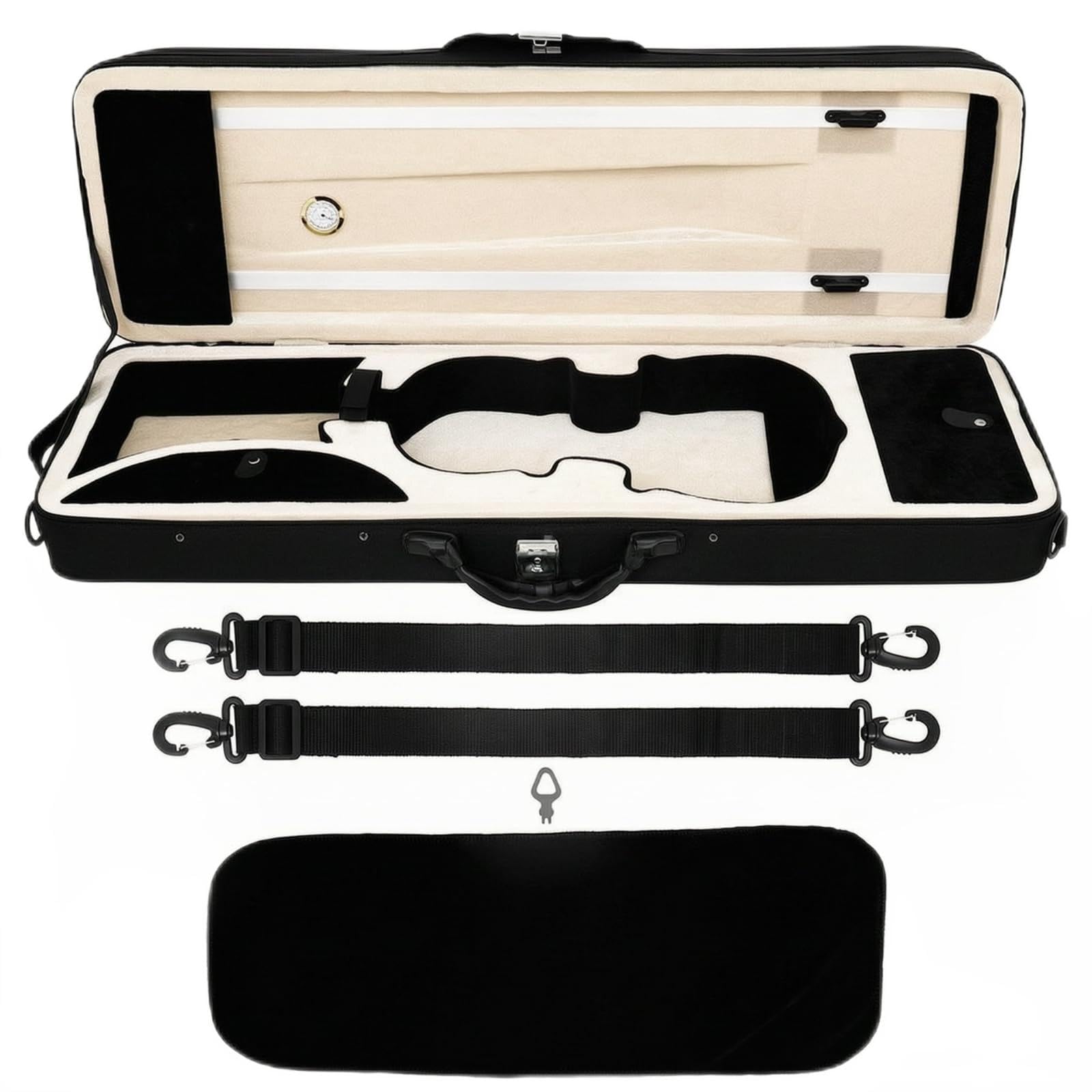 F Fityle Estuche Rígido para Violín Ligero | Tela Oxford Resistente, Estuche Violín con Higrómetro, para Viajes