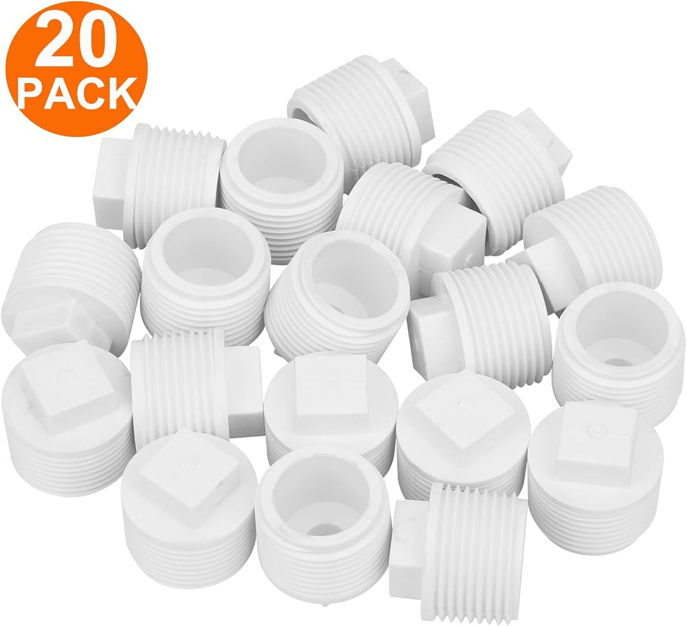 20Pack 1 Inch PVC Pipe End Cap - Male Threaded Plug Nepal | Ubuy