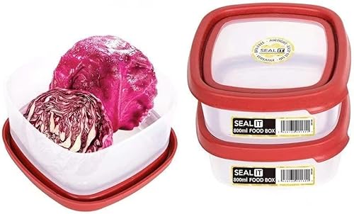 Miniatura 1 de Juego de 6 recipientes de almacenamiento de alimentos con tapas de fácil bloqueo, sin BPA y 100% a prueba de fugas, plástico