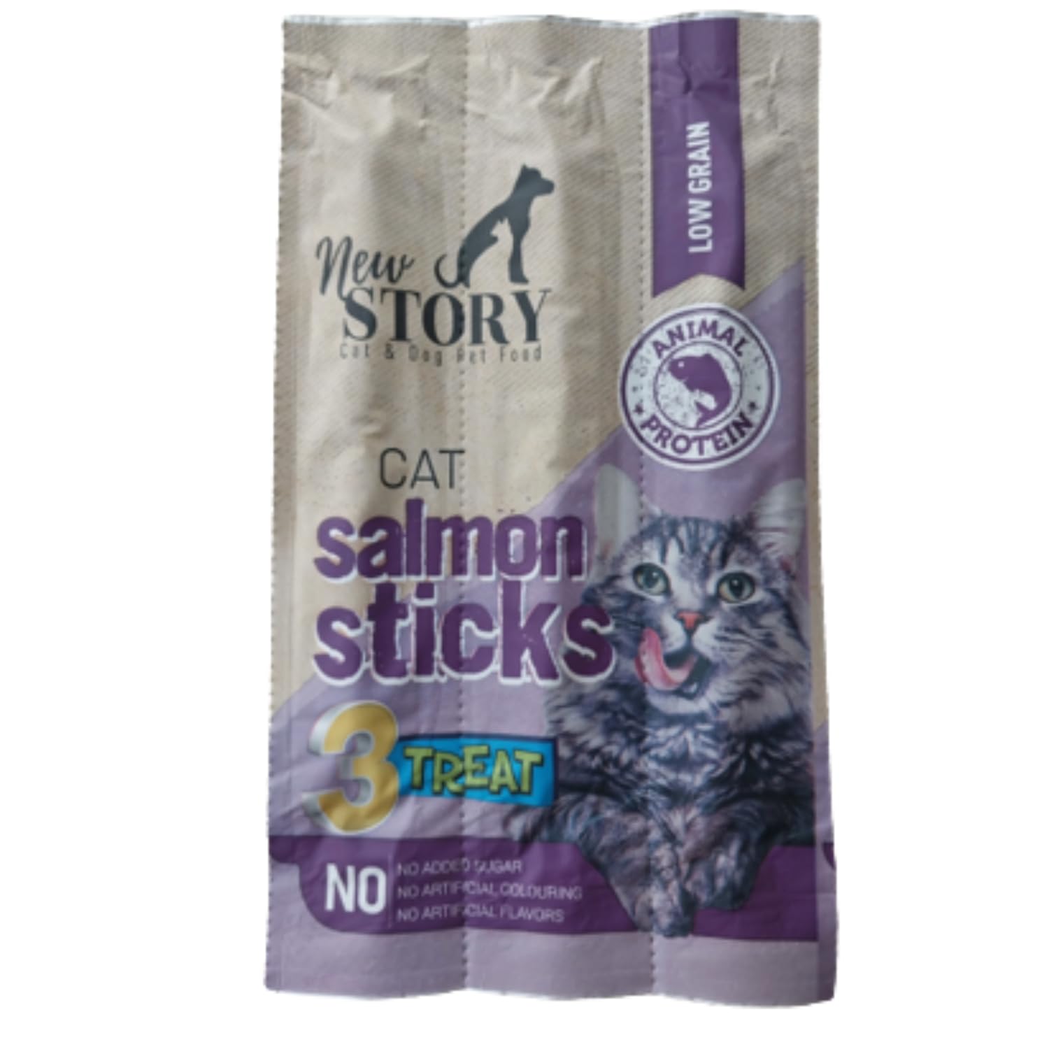 New Story Somon Balık Etli Stick Yumuşak Kedi Ödül Maması 3'lü Paket 5 Gram x 3 Adet