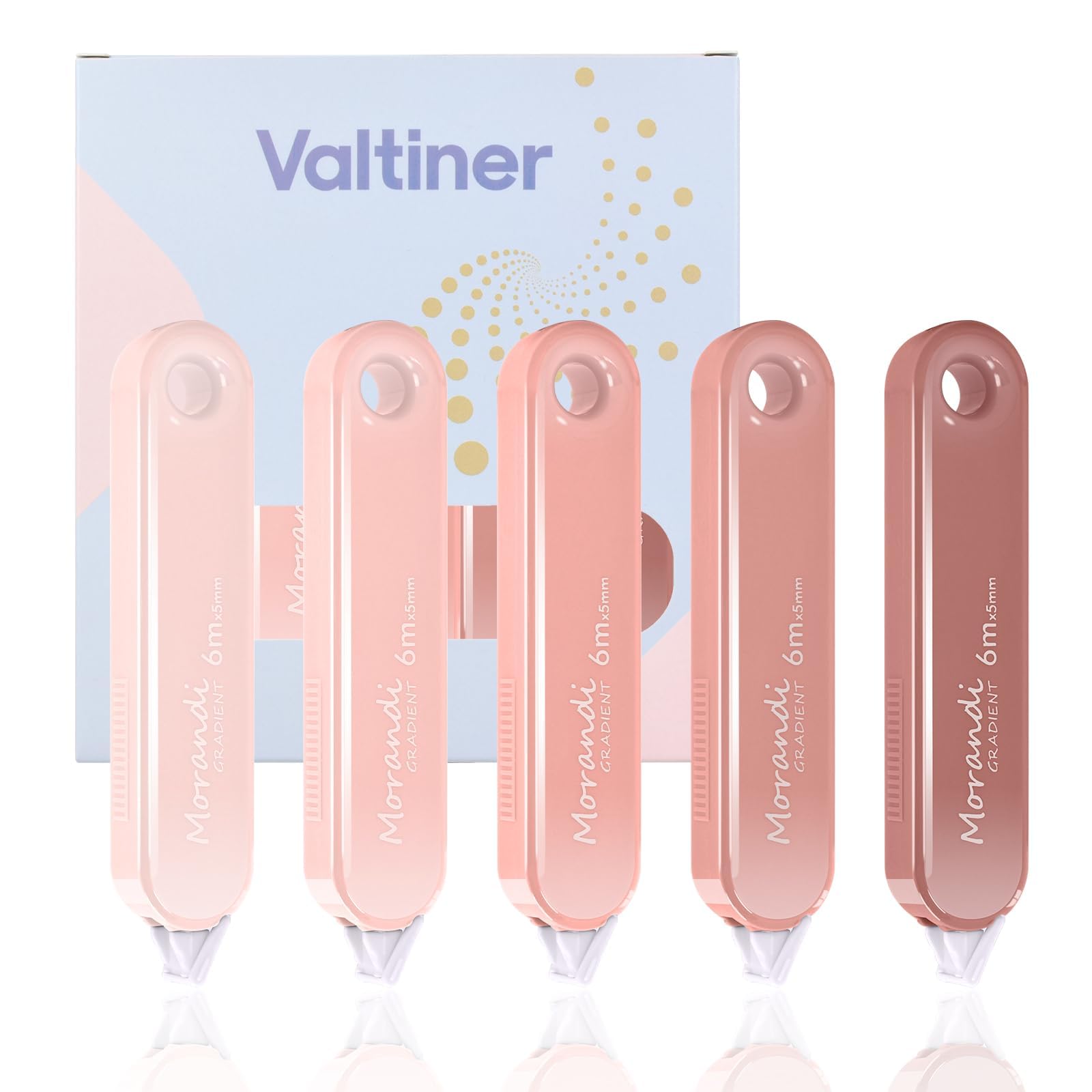 Valitner - 5 Cintas Correctoras Blancas Esteticas, De Secado