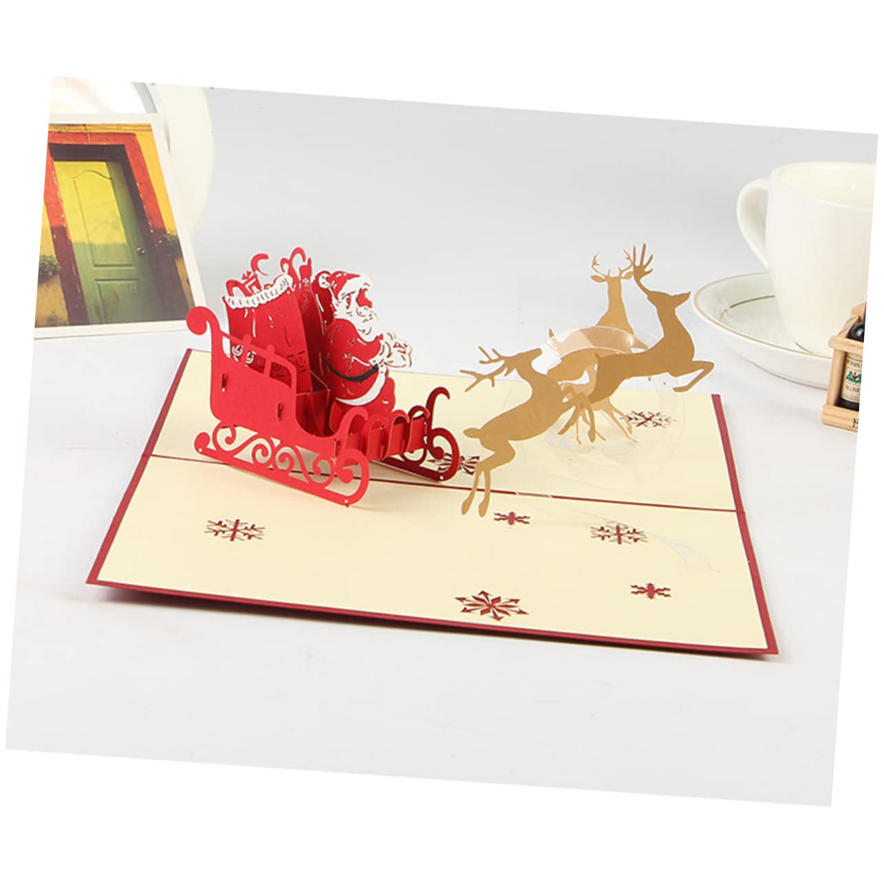 VILLCASE 15 Stk Pop-up-Karten christmas vaction christmas tree weihnachts geldgeschenke dekoration santas frohe weihnachtsgrüße wünsche 3D-Weihnachtskarten auf 3D-Up-