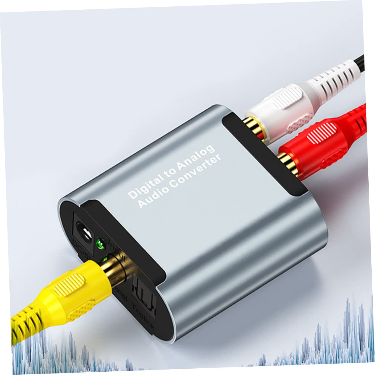 Toyvian Convertitore Audio da Ottico a Analogico Coassiale, Conversione del Segnale Audio, 32 Khz-96 Khz, Lega di Alluminio, Installazione Facile, Uso Domestico