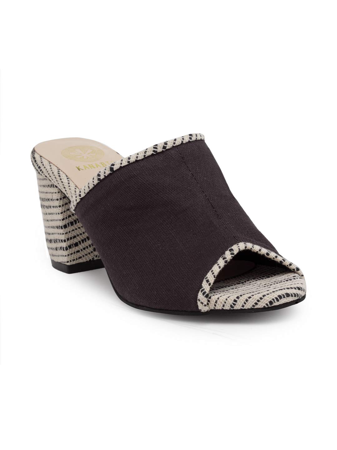 KANABIS Women Black Fashion Slippers-5 UK (38 EU) (7 US) (BH18_ER_43)