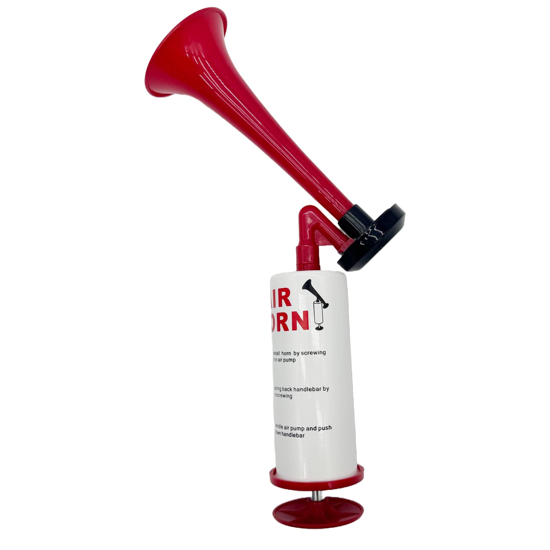 Metall Fanfare Druckluft Hupe, Air Horn, Signalhorn, Megafon, Stadion Tröte, Handball, Fußball, EM WM, Handsirene, Nebelhorn, Rot