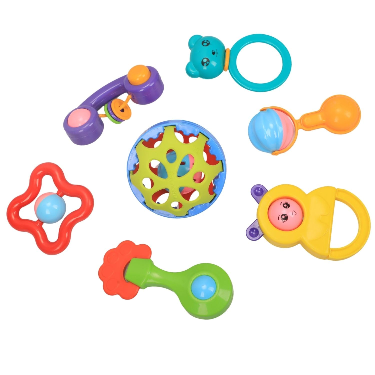 MM TOYS Baby Rattle Toys for Babies 7 Pcs Pack - No Sharp Edge | Non-Toxic, BPA-Free | Rattle Toys for Infants 0-6-12 Months | Multicolor (B0C3DLPV5L) Amazon Price History, Amazon Price Tracker