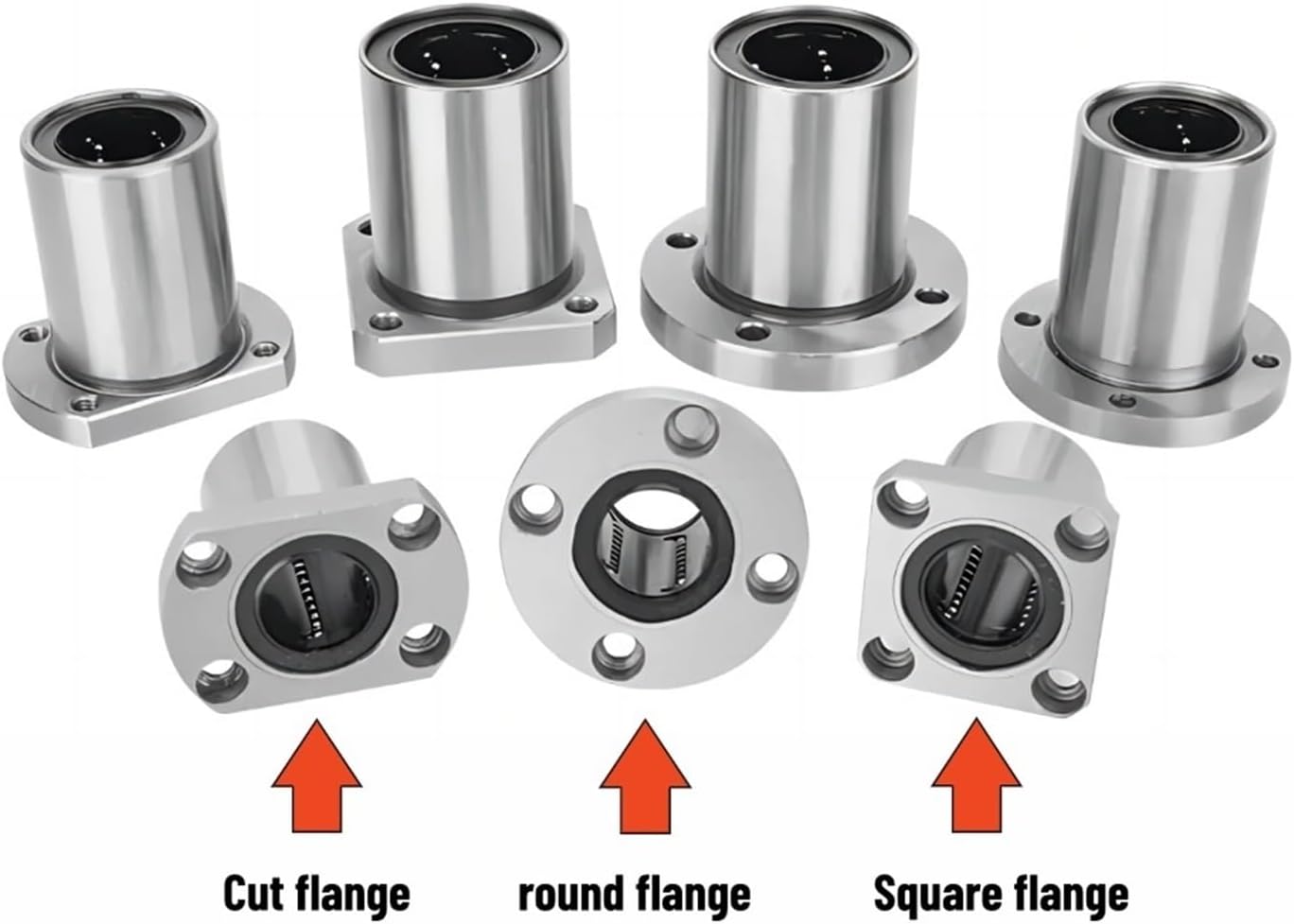 1 Piece LMF20UU LMK20UU LMH20UU 20x32x42MM Oval Flange Bushing Router Shaft Linear Bearing for 3D Printer Parts Rod(LMK20)